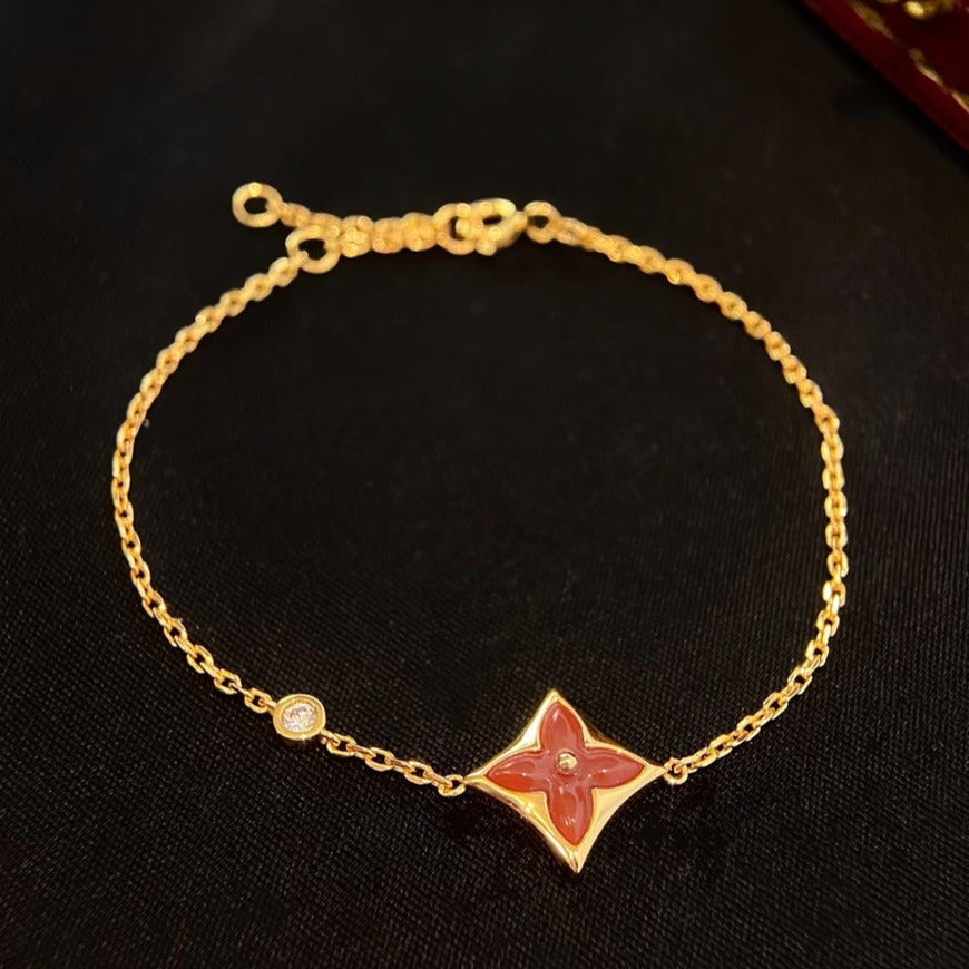 [Bloom]COLOR STAR CARNELIAN PINK GOLD DIAMOND BRACELET