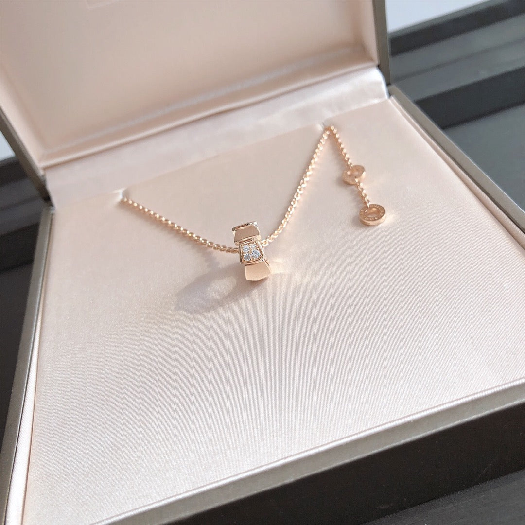 [Bloom]SERPENTI PEDANT DIAMOND PINK GOLD NECKLACE