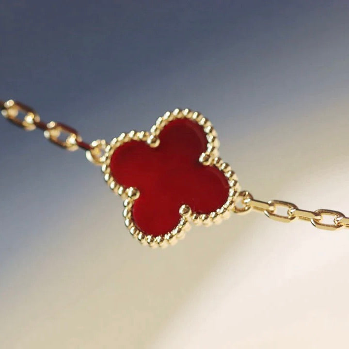 [Bloom]CLOVER 20 MOTIFS CARNELIAN NECKLACE