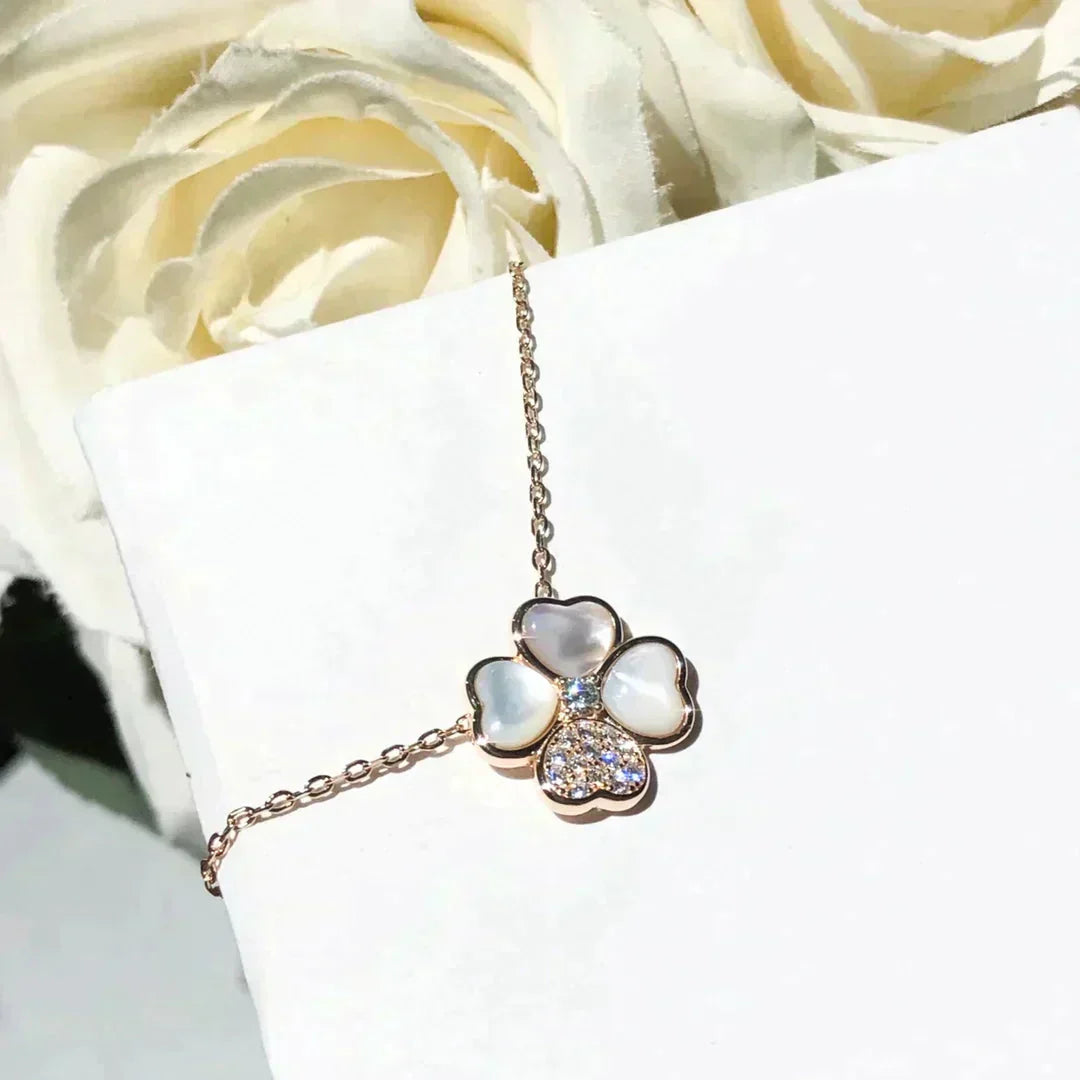 [Bloom]CLOVER MOP DIAMOND ROSE GOLD NECKLACE