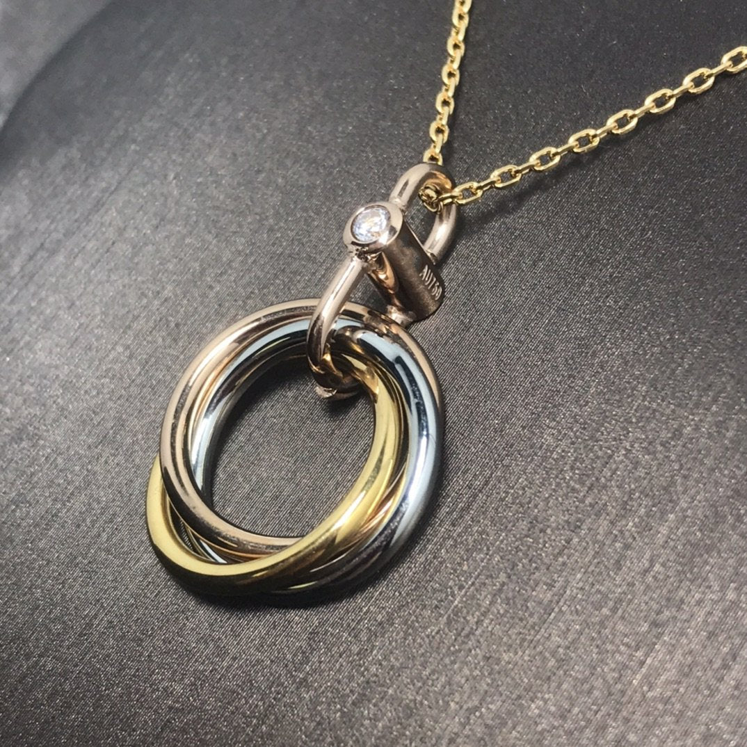 [Bloom]TRINITY SILVER GOLD PINK GOLD NECKLACE