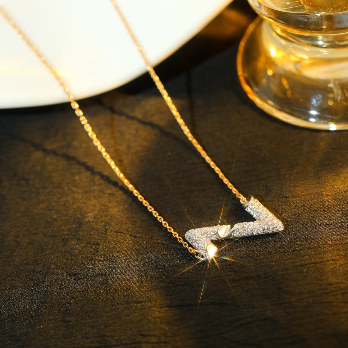 [Bloom]VOLT SILVER DIAMOND PEDANT NECKLACE