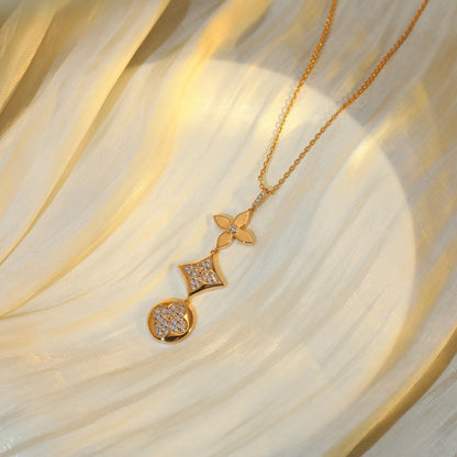 [Bloom]STAR AND SUN DIAMOND PINK GOLD NECKLACE