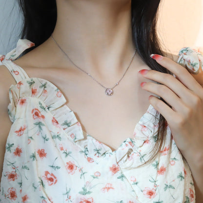 [Bloom]SUN PEDANT PINK GOLD 1 DIAMOND NECKLACE