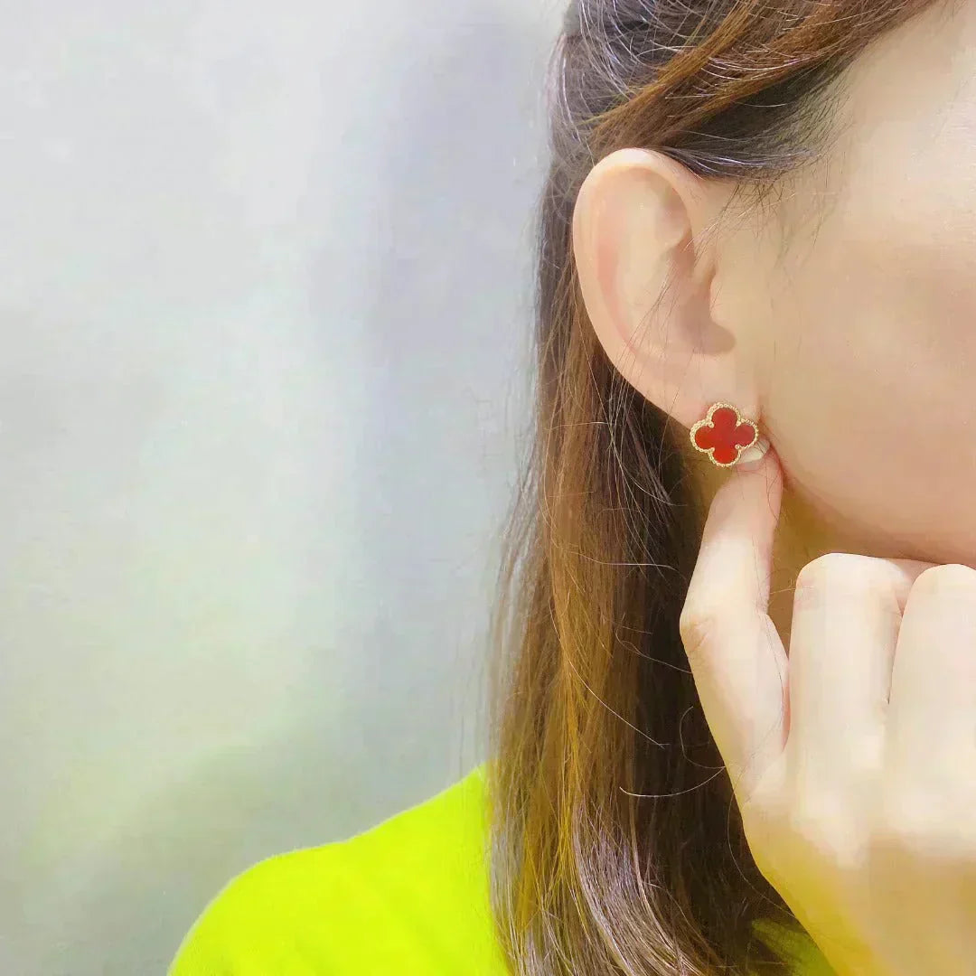 [Bloom]CLOVER MEDIUM 1 MOTIFS CARNELIAN  EARRINGS