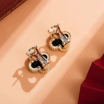 [Bloom]CLOVER MEDIUM 1 MOTIFS  ONYX STUD EARRINGS