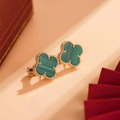 [Bloom]CLOVER MEDIUM 1 MOTIFS MALACHITE  EARRINGS