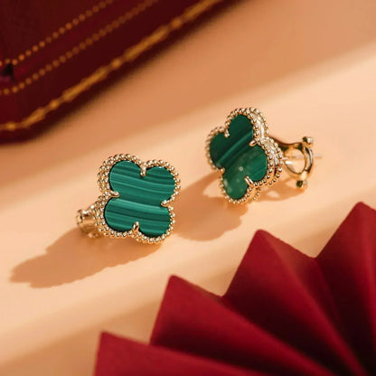 [Bloom]CLOVER MEDIUM 1 MOTIFS MALACHITE  EARRINGS