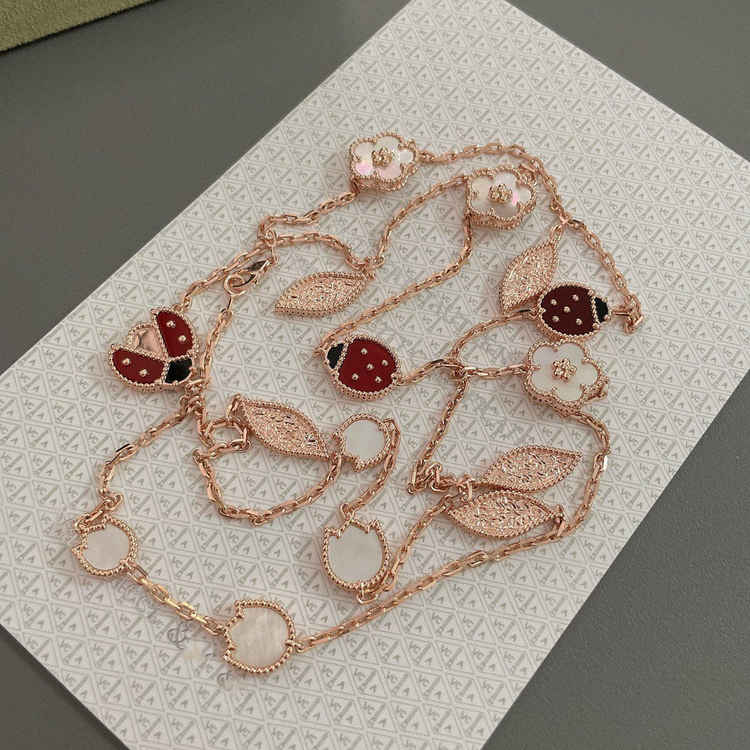 [Bloom]LUCKY SPRING 15 MOTIFS ROSE GOLD NECKLACE