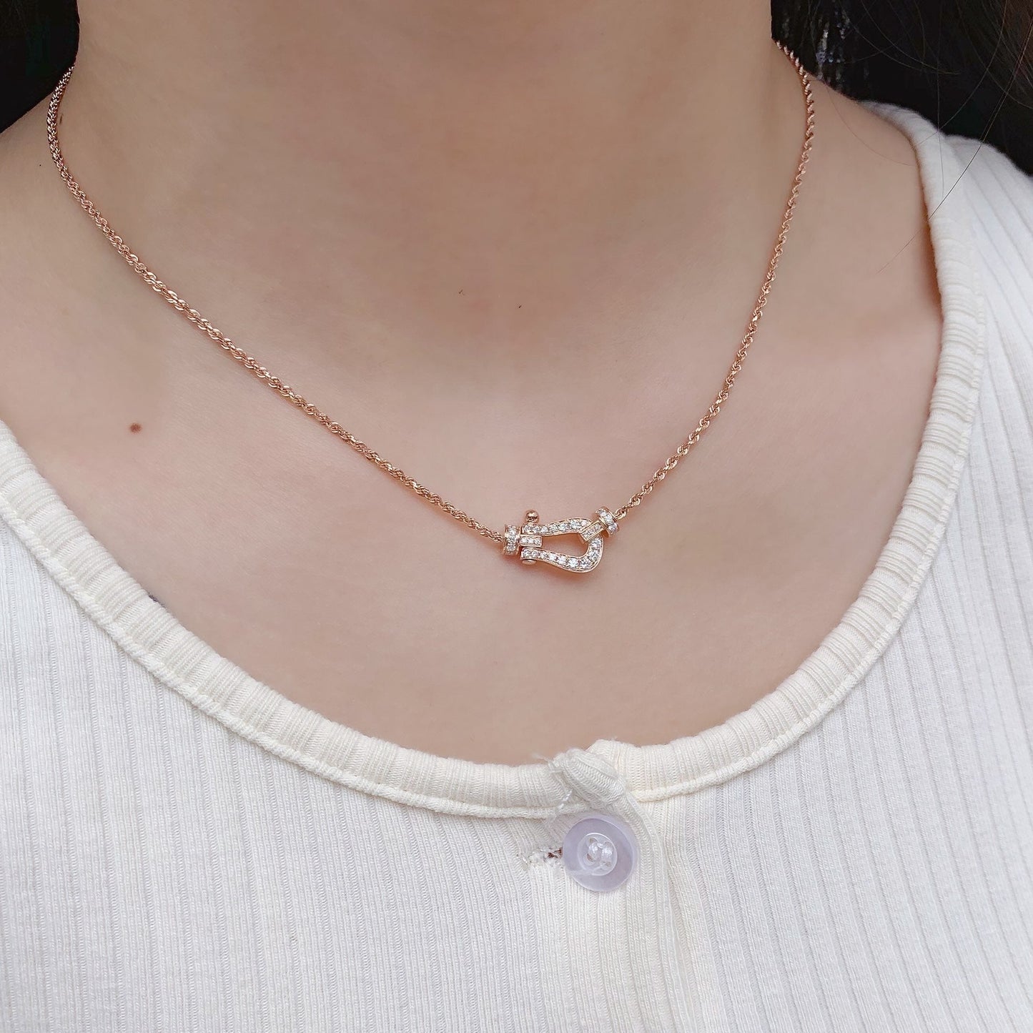 [Bloom]FORCE 10 PINK GOLD DIAMOND NECKLACE