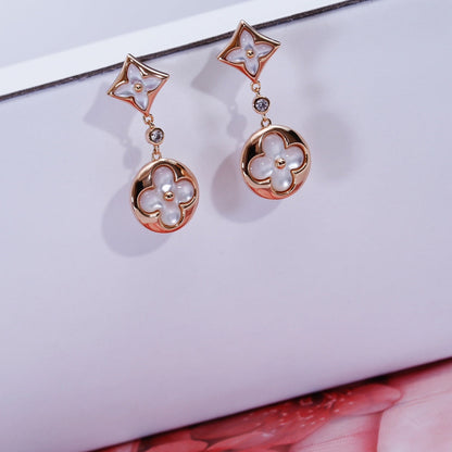 [Bloom]STAR AND SUN PINK GOLD MOP DROP EARRINGS