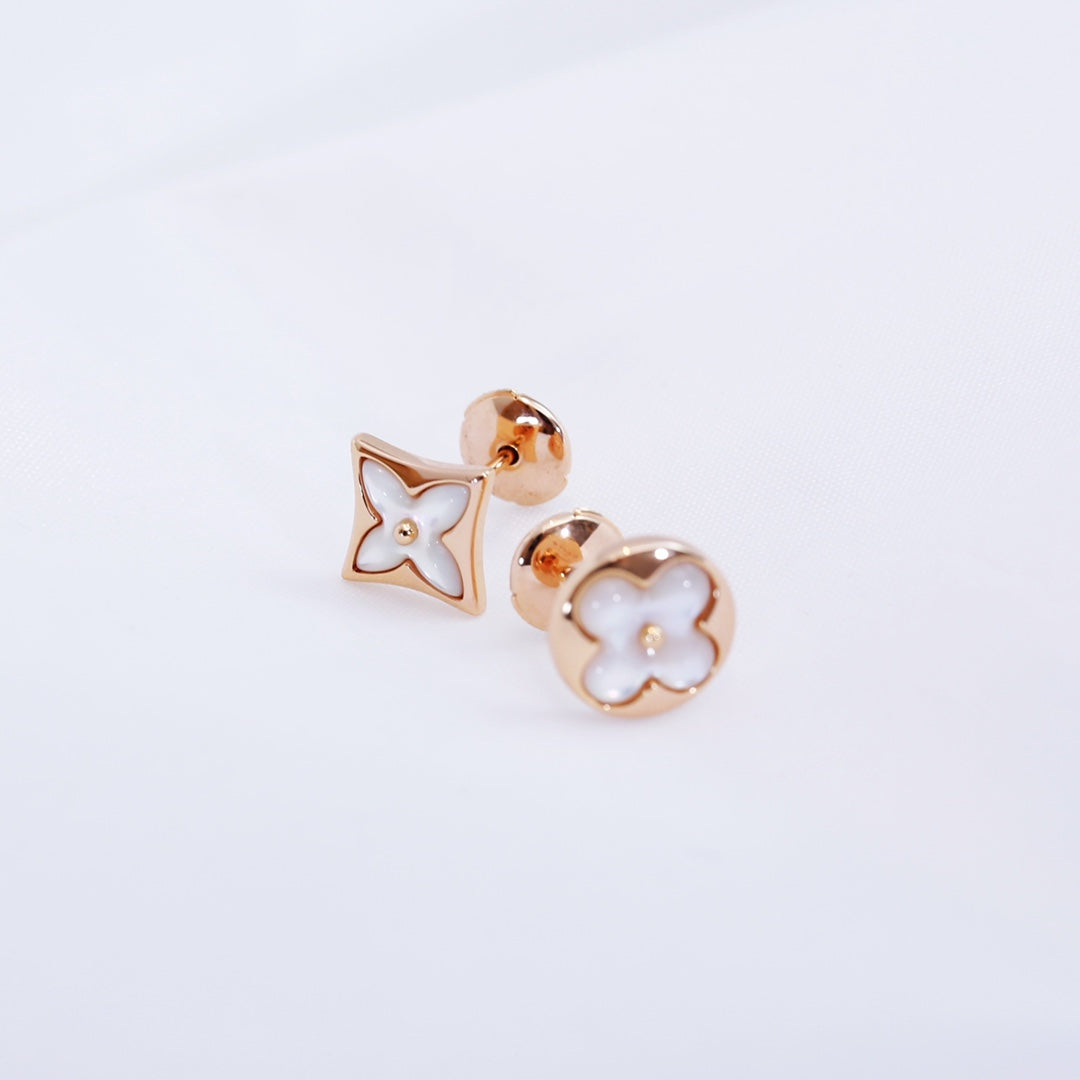 [Bloom]STAR AND SUN PINK GOLD MOP STUD EARRINGS