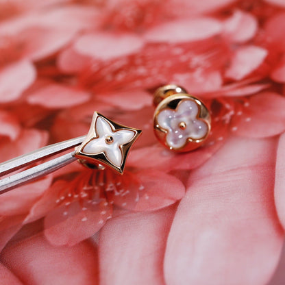 [Bloom]STAR AND SUN PINK GOLD MOP STUD EARRINGS