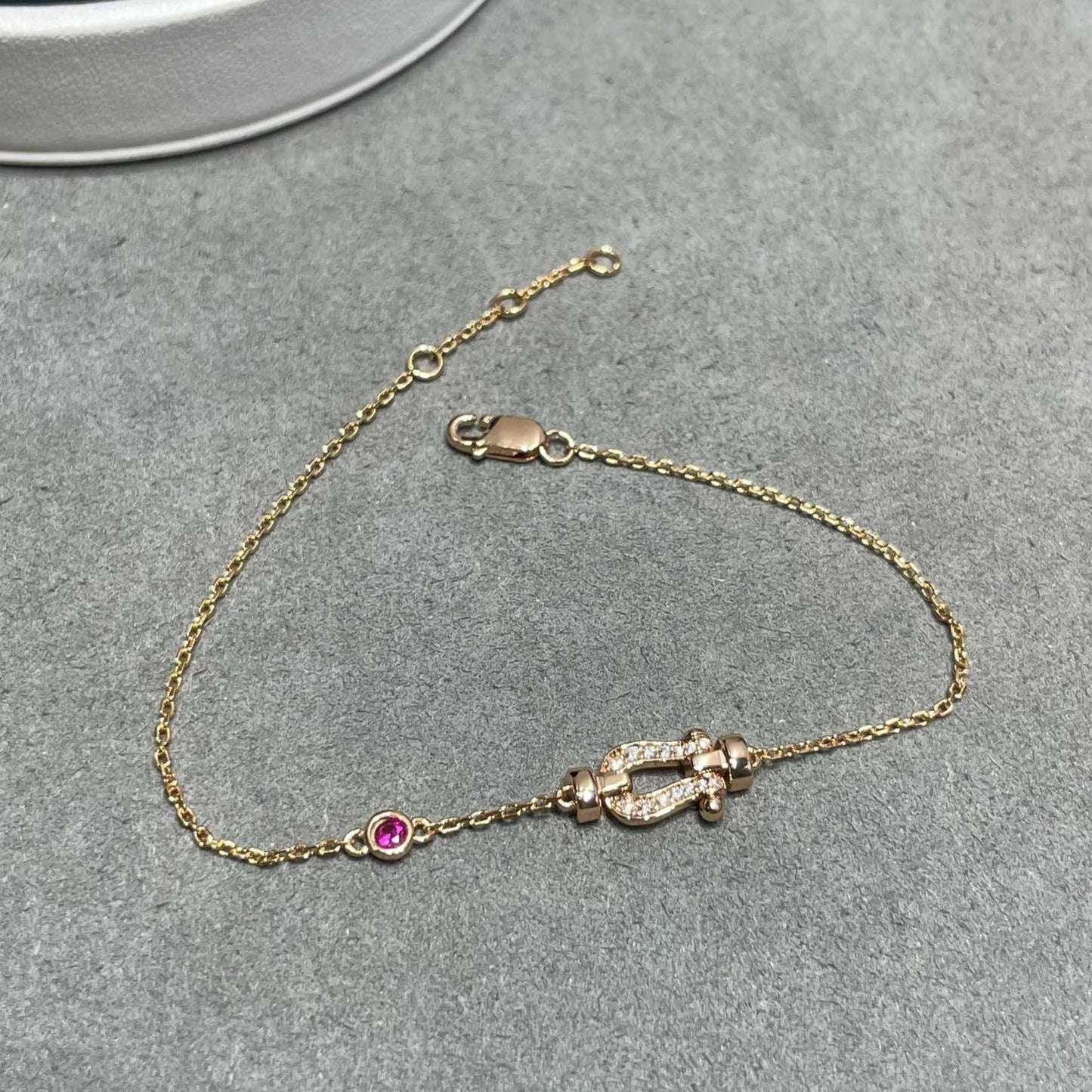 [Bloom]FORCE 10 DIAMOND CHAIN LINK PINK GOLD BRACELET