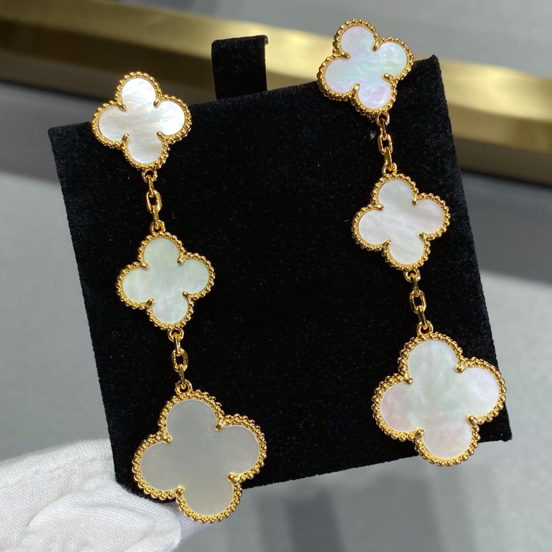 [Bloom]CLOVER MOP 3 MOTIFS GOLD EARRINGS