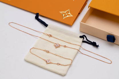 [Bloom]STAR PINK MOP 1 DIAMOND PINK GOLD NECKLACE