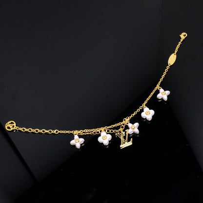 [Bloom]LOGO 6 MOTIF STAR AND SUN GOLD BRACELET