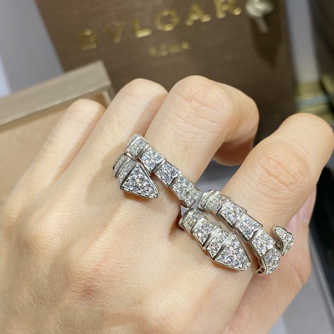 [Bloom]SERPENTI RING SILVER DIAMOND PAVED