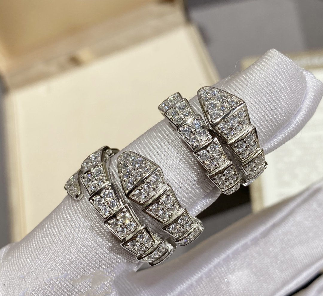 [Bloom]SERPENTI RING SILVER DIAMOND PAVED