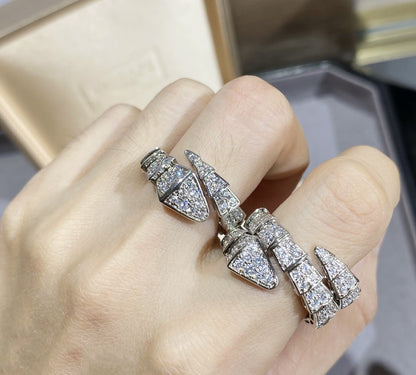 [Bloom]SERPENTI LARGE RING SILVER DIAMOND PAVED