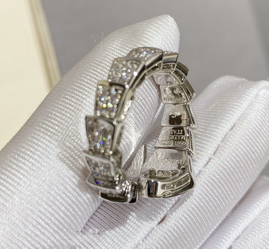 [Bloom]SERPENTI LARGE RING SILVER DIAMOND PAVED