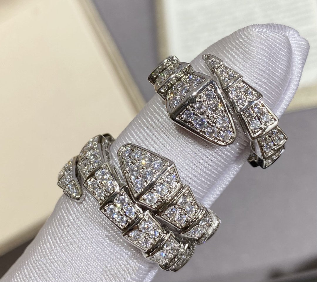 [Bloom]SERPENTI LARGE RING SILVER DIAMOND PAVED