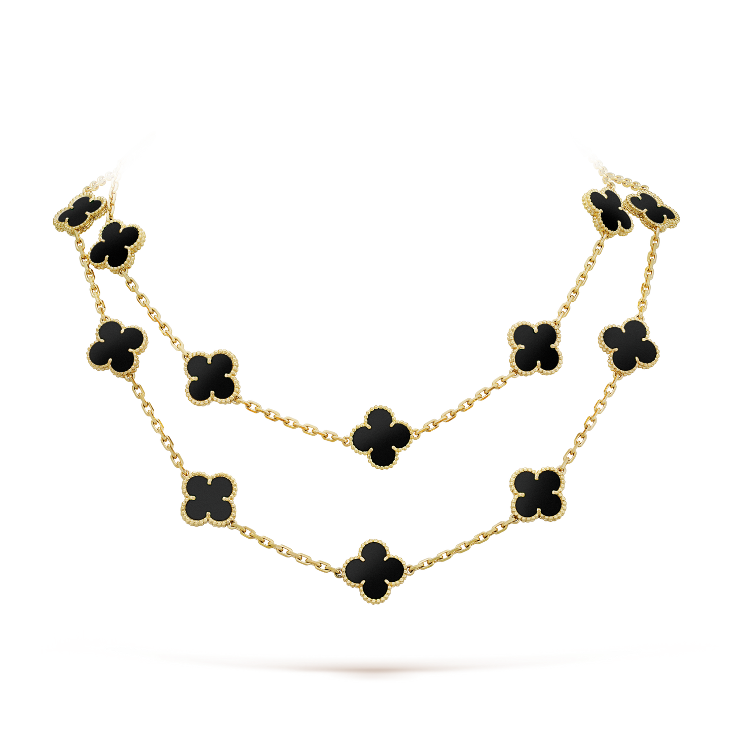 [Bloom]CLOVER 20 MOTIFS ONYX NECKLACE