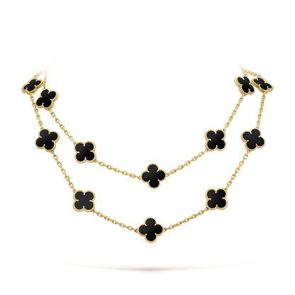 [Bloom]CLOVER 20 MOTIFS ONYX NECKLACE