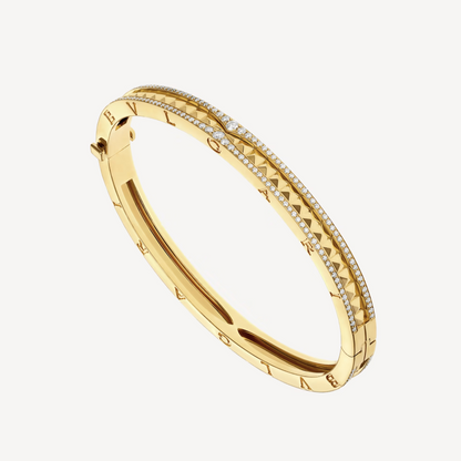 [Bloom]ZERO 1 SPIRAL AND PAVED DIAMOND GOLD BRACELET