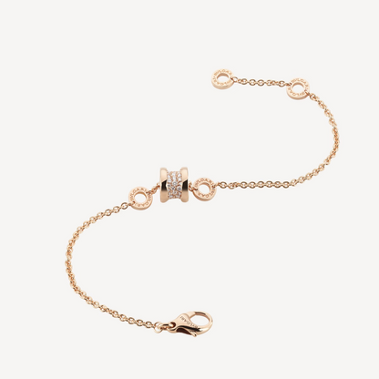 [Bloom]ZERO 1 SOFT PINK GOLD WITH PAVED DIAMONDS ON THE SPIRAL BRACELET