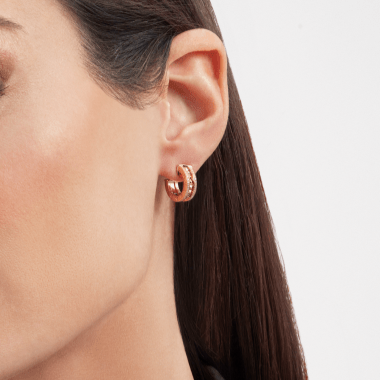 [Bloom]ZERO 1 ROCK GOLD EARRINGS WITH STUDDED SPIRAL AND PAVED DIAMONDS