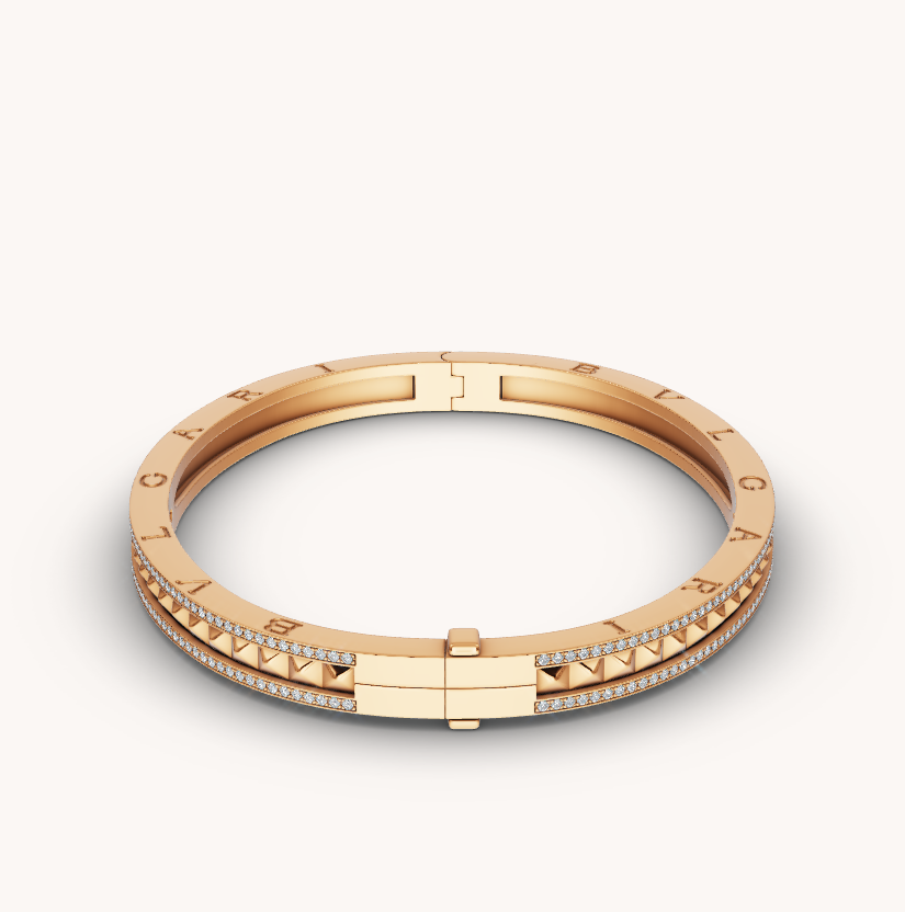 [Bloom]ZERO 1 SPIRAL AND PAVED DIAMOND GOLD BRACELET