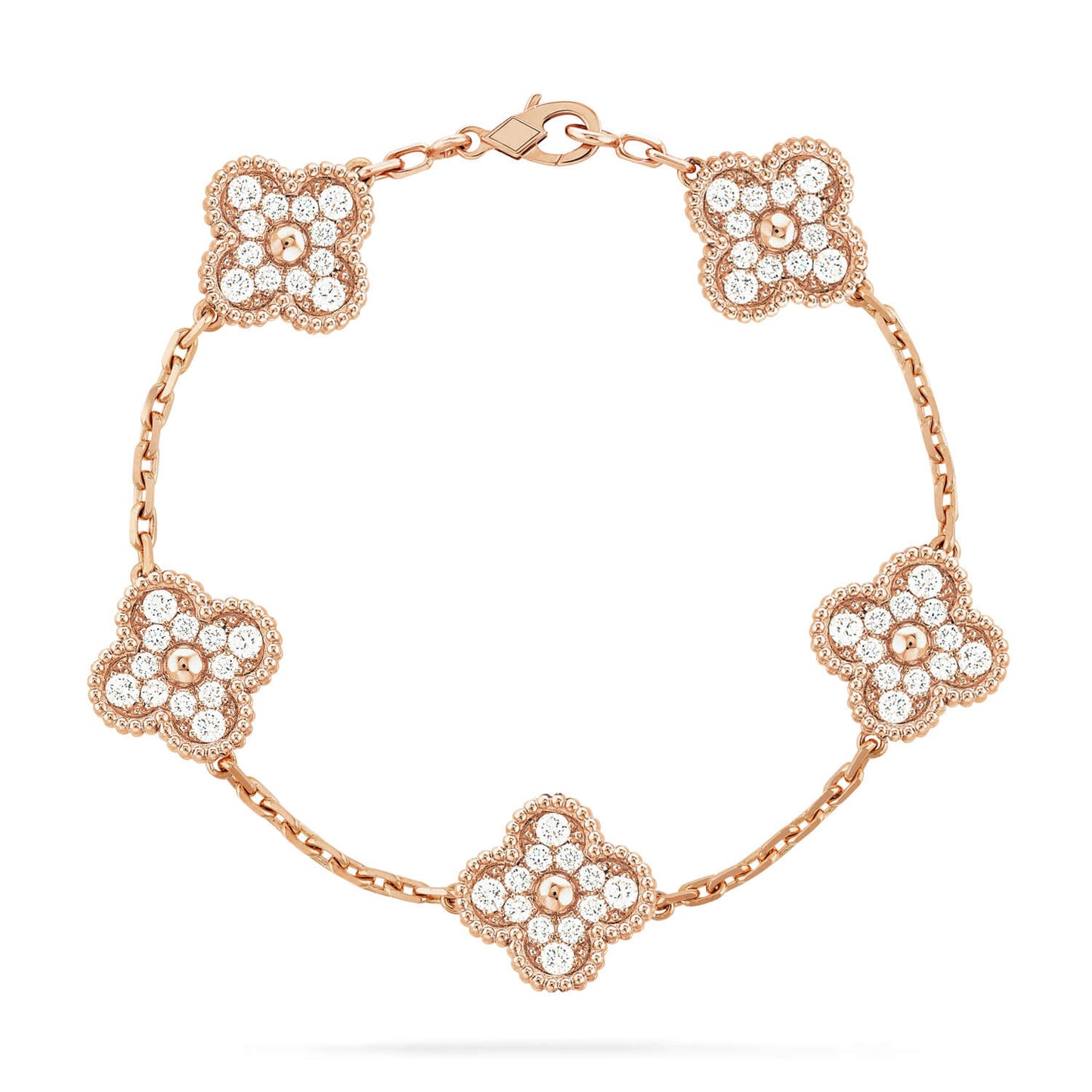 [Bloom]CLOVER 5 MOTIFS  FULL DIAMOND BRACELET