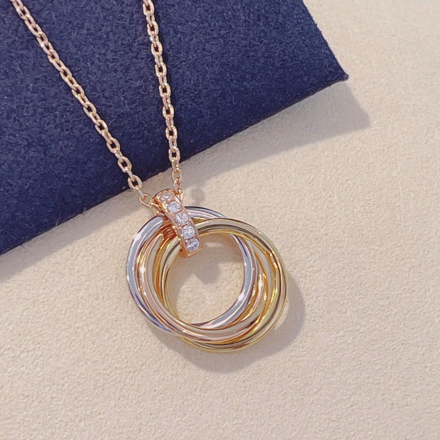 [Bloom]TRINITY NECKLACE GOLD  DIAMONDS