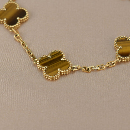 [Bloom]CLOVER  5 MOTIFS TIGER EYE BRACELET