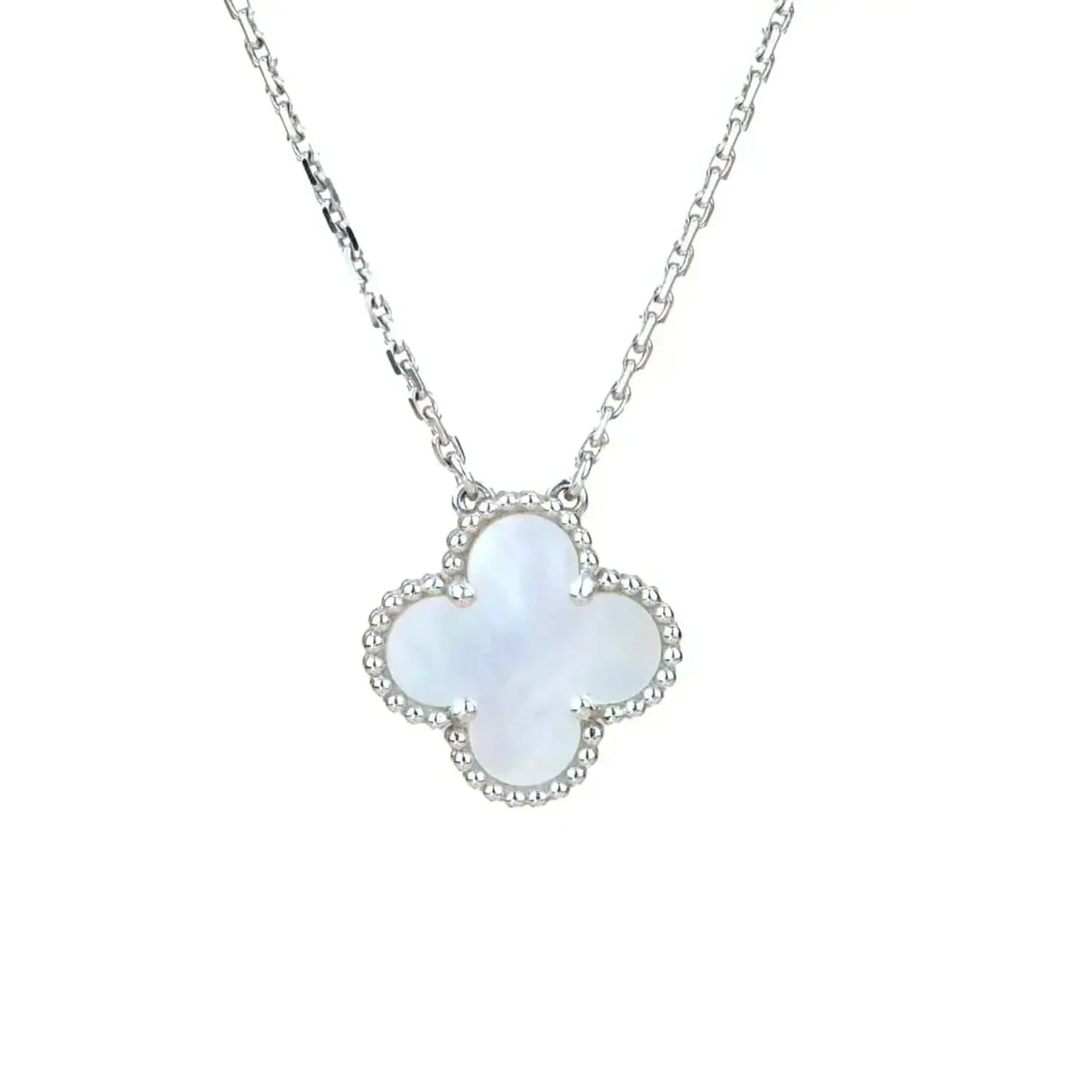 [Bloom]CLOVER  15MM WHITE MOTHER-OF-PEARL SILVER