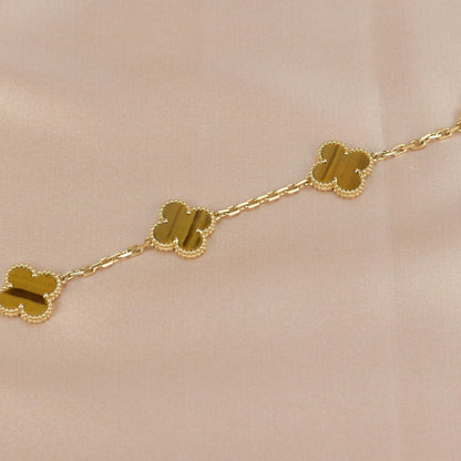 [Bloom]CLOVER  5 MOTIFS TIGER EYE BRACELET