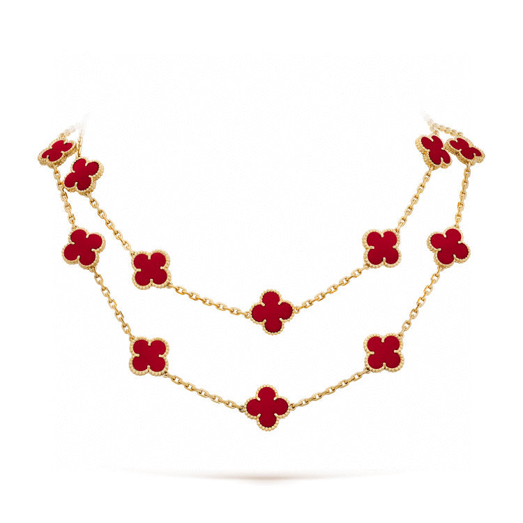 [Bloom]CLOVER 20 MOTIFS CARNELIAN NECKLACE