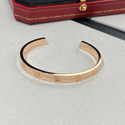 [Bloom]LOVE BRACELET 6.1MM 1 DIAMOND OPEN CUFF