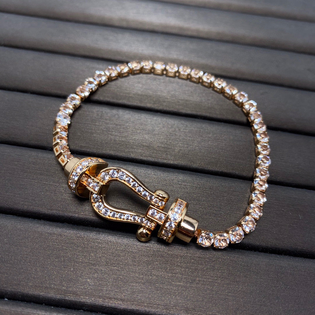 [Bloom]FORCE  LARGE HORSESHOE FULL DIAMOND TENNIS BRACELET