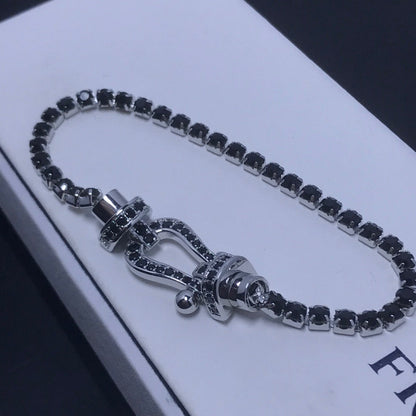 [Bloom]FORCE  LARGE HORSESHOE FULL DIAMOND TENNIS BRACELET