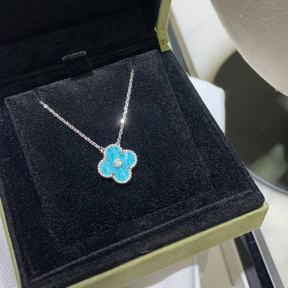 [Bloom]CLOVER 15MM DIAMOND SVRES PORCELAIN  NECKLACE SILVER