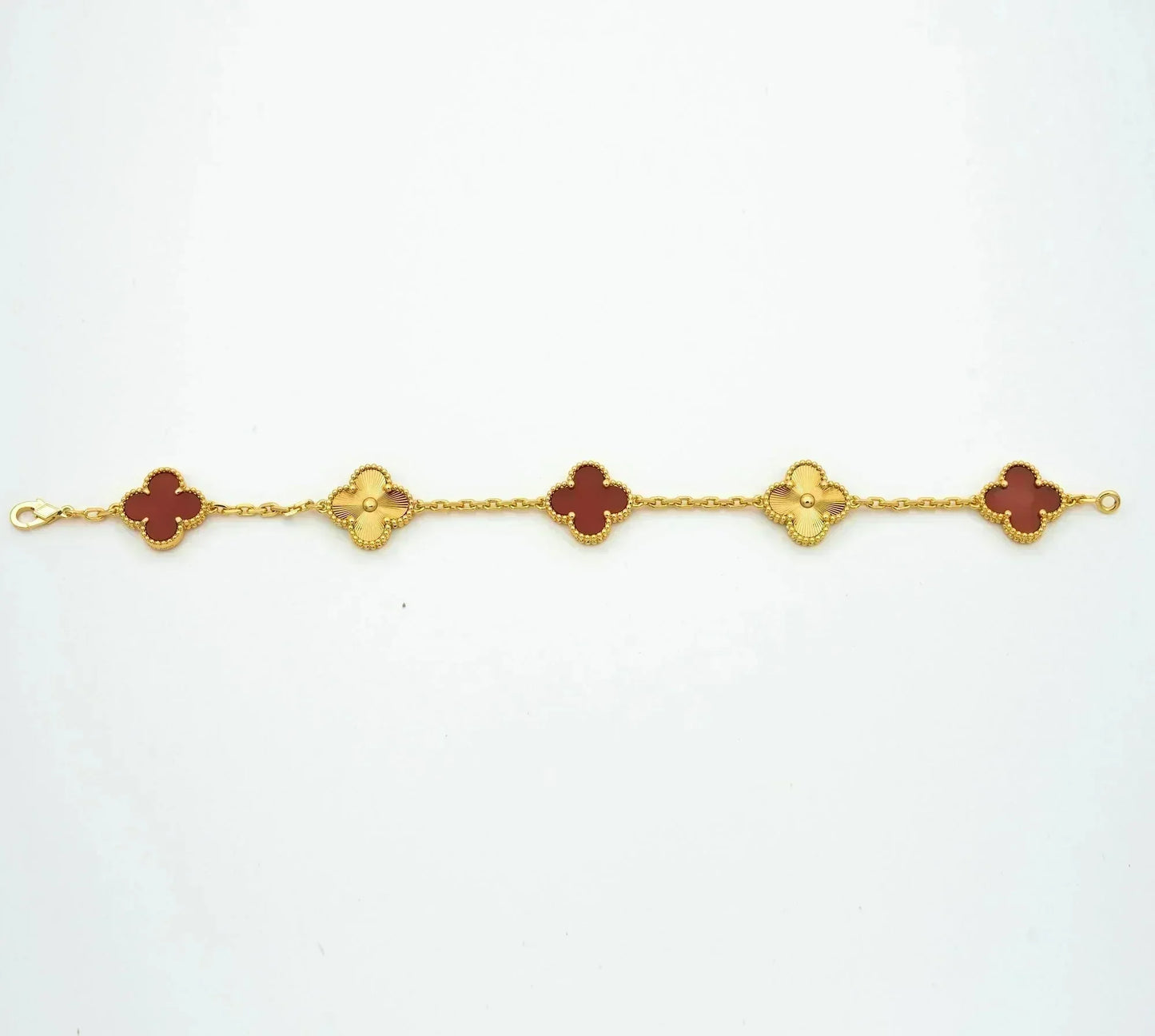 [Bloom]CLOVER  5 MOTIFS CARNELIAN GOLD BRACELET