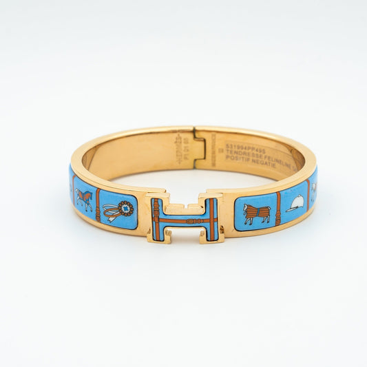 [Bloom]H PINK GOLD BRACELET BLUE CERAMIC