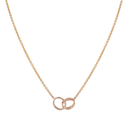 [Bloom]LOVE NECKLACE DOUBLE RING PINK GOLD