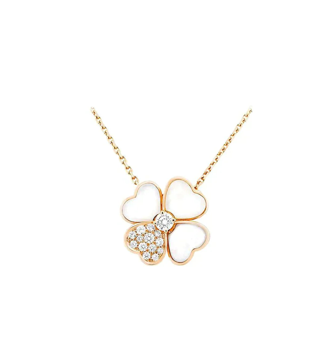 [Bloom]CLOVER MOP DIAMOND ROSE GOLD NECKLACE