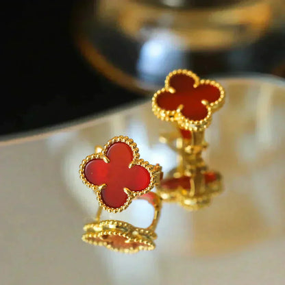 [Bloom]CLOVER MEDIUM 1 MOTIFS CARNELIAN  EARRINGS