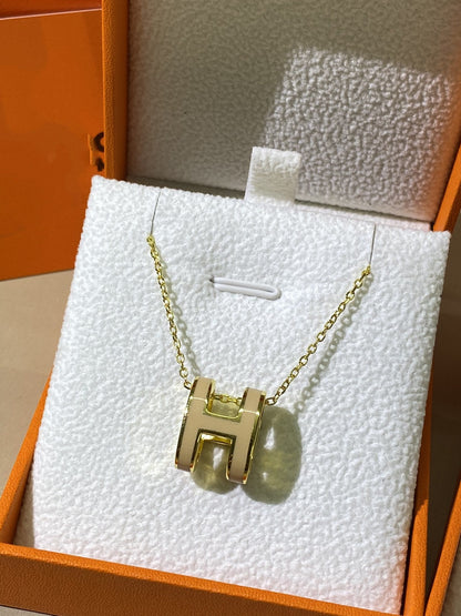 [Bloom]HM CLIC YELLOW ENAMEL GOLD NECKLACE