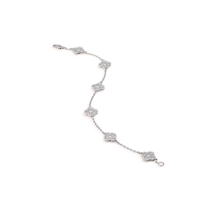 [Bloom]CLOVER 6 MOTIF SILVER DIAMOND BRACELET