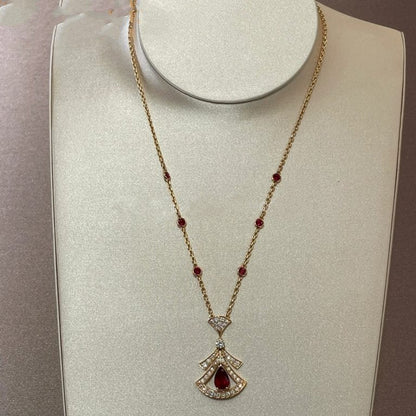 [Bloom]DREAM NECKLACE CARNELIAN DIAMOND PINK GOLD